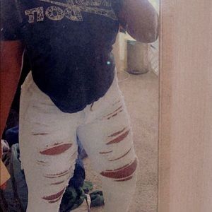 American eagle light washed ripped stretchy jeans